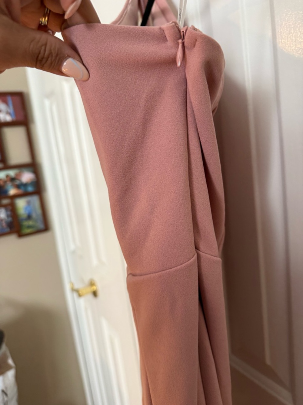 Lulu's Dusty Rose One-Shoulder Midi Dress - Picture 3 of 5